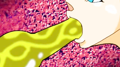 Drawn blonde slut gets destroyed in all holes in crazy toon