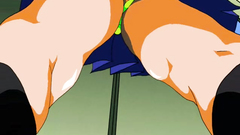 Young drawn babe upskirt touched by horny pervert