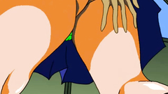 Young drawn babe upskirt touched by horny pervert