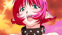 Elvish babe deephroats massive boner on her knees