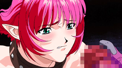 Elvish babe deephroats massive boner on her knees