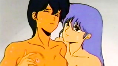 Young and naked couple have a great time together