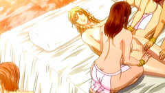 Beautiful blonde babes in hentai cartoon video