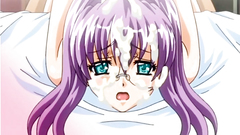 Petite hentai chick cruel doggy style drilled on the bed