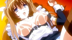 Busty maid takes cumshot after a quickie