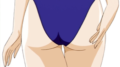 Sedcutive babe in swimsuit masturbates her shaved pussy