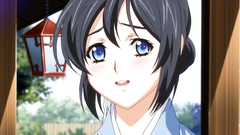 Young and beautiful black-haired doll in hentai cartoon