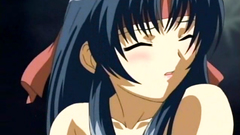 Long-haired brunette girl doggy-style pounded