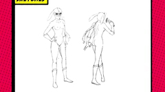 Angry creatures and sexy girls in drawn sex toons