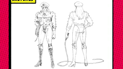 Angry creatures and sexy girls in drawn sex toons