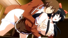 That delightful brunette babe gets filled with a cum