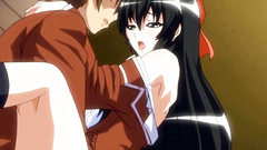 That delightful brunette babe gets filled with a cum