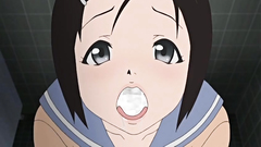 Sexy schoolgirl sucks big boner on her knees