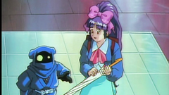 This hentai sexy girl has a long dark hair