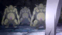 Lovely blonde elf babe gets in trouble with goblins