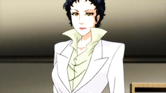 Short-haired brunette woman gets fucked like a real slut