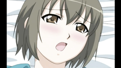 Short-haired and big breasted babe feels great