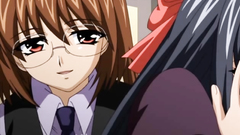 Hardcore pounding for nerdy babes in hentai video