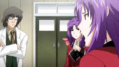 Beautiful babe with purple hair nailed like a whore