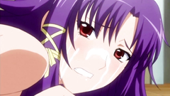 Beautiful babe with purple hair nailed like a whore