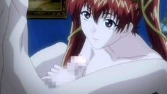 Fully breasted redhead babe blows cock like a pro