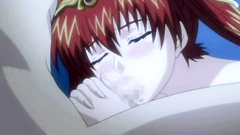 Fully breasted redhead babe blows cock like a pro