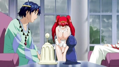 She puts that weird toy in her shaved cunt