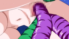 Beautiful redhead babe pleased in every hole by tentacles