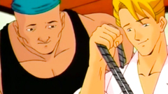 Bondaged busty brunette gets in the trouble