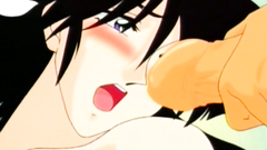 Bondaged busty brunette gets in the trouble