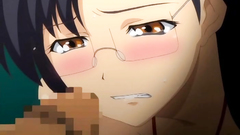 Adorable nerdy teen stuffed with many cocks