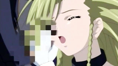 Blonde hentai babe shows her skills in cock sucking