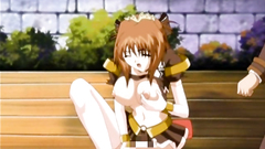 Solo babe in mini skirt plays with a dildo