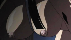 Hot brunette with awesome body fucks in hentai clip