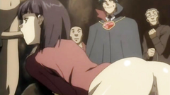 Naughty brunette with nice boobs gangbanged by horny dudes