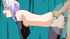 Skinny abbe in black stockings banged from behind