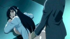 Busty seductive brunette moans with pleasure