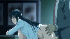 Busty seductive brunette moans with pleasure