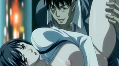 Busty seductive brunette moans with pleasure