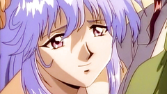 Blue haired babe in hentai porn cartoon