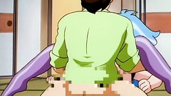 Passionate fuck with demonic hentai babe on the floor