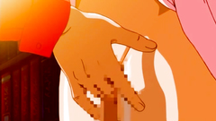 Seductive pink-haired babe gets orgasm from fingering