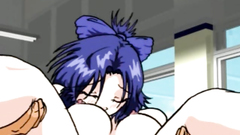 Hardcore 3some fuck in the school with busty slut