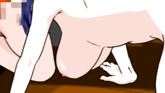 Hardcore 3some fuck in the school with busty slut