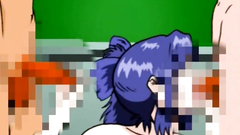 Hardcore 3some fuck in the school with busty slut