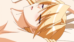 Fully breasted blonde schoolgirl fucks cock with her tits