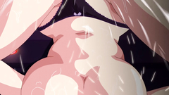 That busty babe spreads her legs wide open and gets fucked