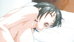 Naked black-haired cutie gets filled with a sticky cum