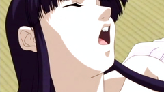 Nice brunette girl with big breasts in hentai porn