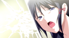 Handsome black-haired babe molested in public place